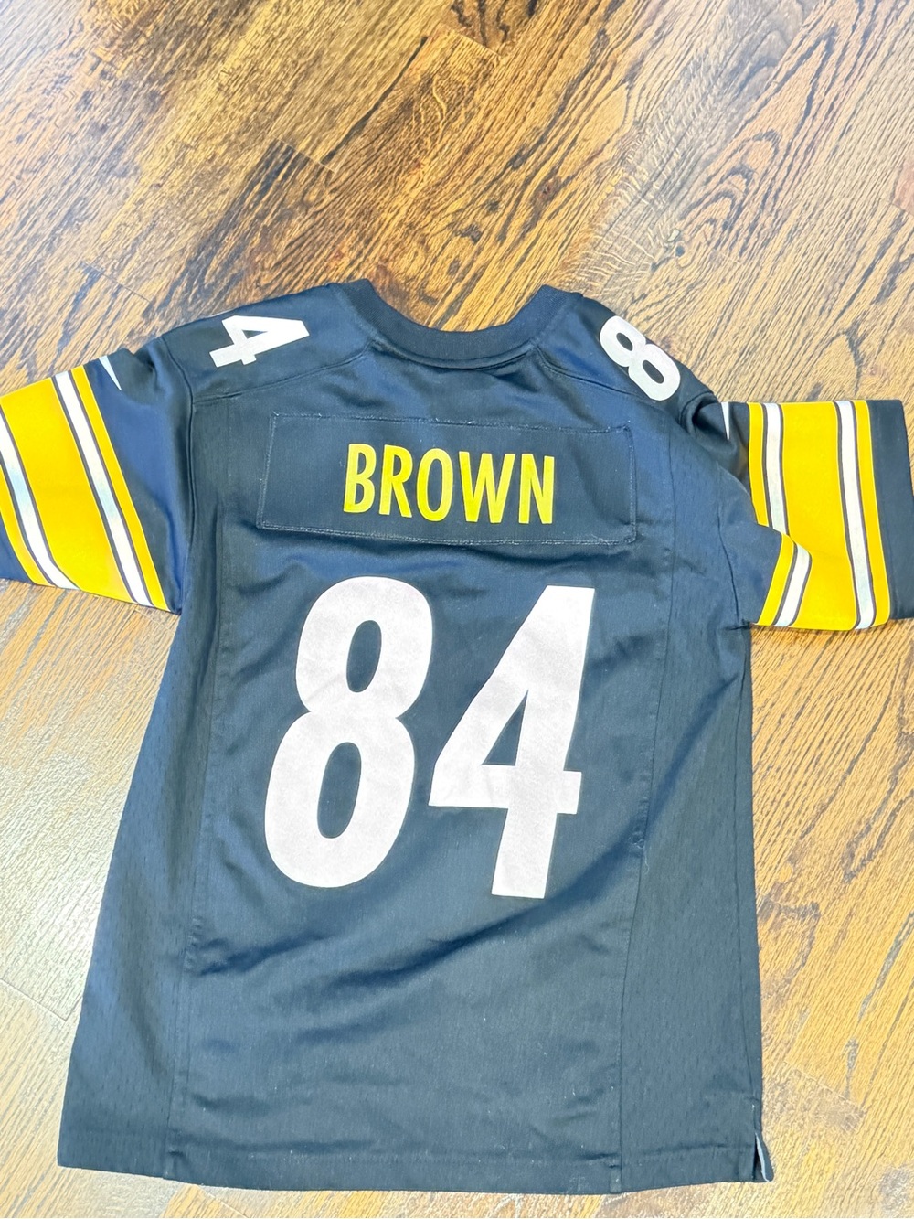 Kids Black & Yellow Football Jersey - Brown #84 size medium